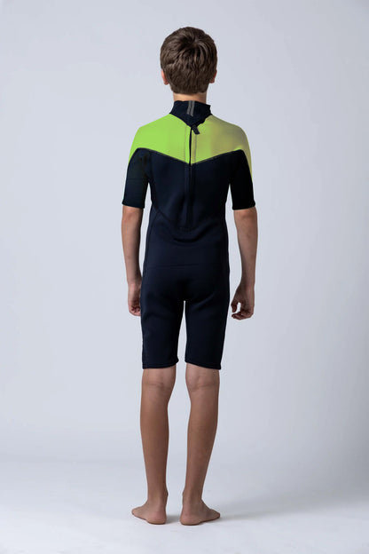 Classic Junior 2/2 Back Zip Springsuit - Lime / Black