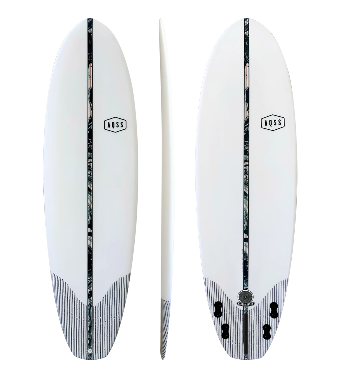 AQSS Carbon Jet 2.9 EPS Funboard by Beau Young - White Carbon