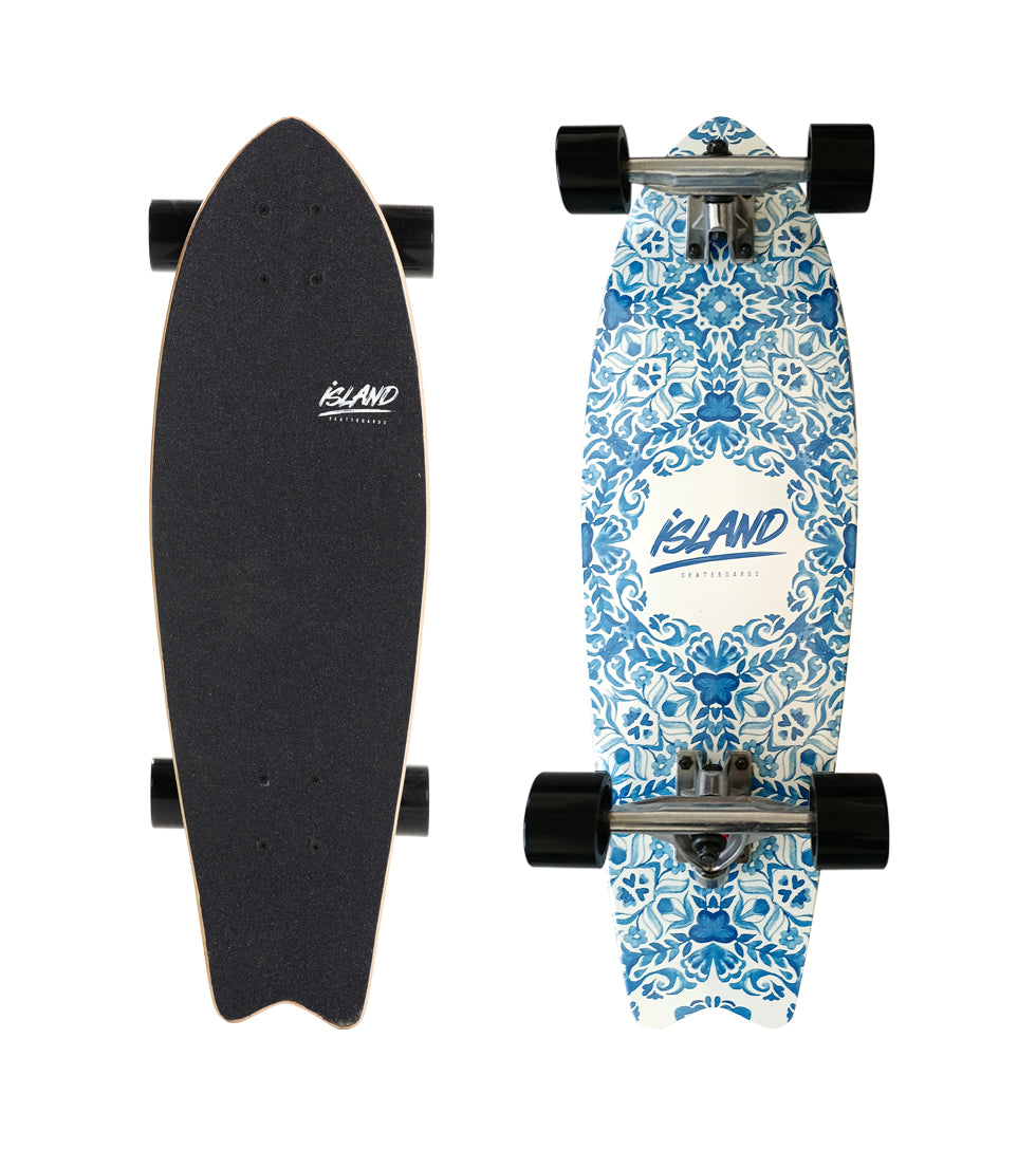 Blue Mandala Cruiser Skateboard + Surf Truck System!