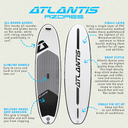 Atlantis Azores Inflatable SUP - 10'2 Grey