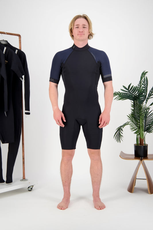 Classic Mens 2mm Back Zip Springsuit Navy