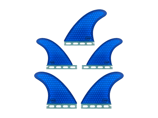 AQSS BLUE HONEYCOMB 5 FINS SET