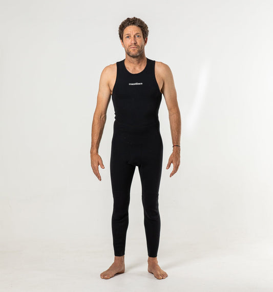 Classic Mens 2/2 Back Zip Sleeveless Long John Wetsuit