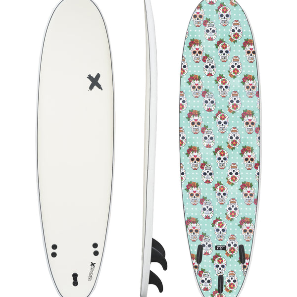 Random X Classic Softboard - 7'0 White Skull – The Surfboard 